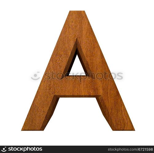 3d letter A in wood - 3d made
