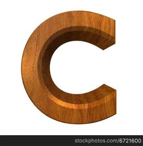 3d letter C in wood - 3d made