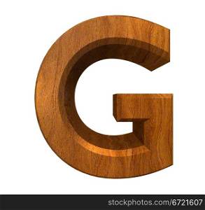 3d letter G in wood - 3d made