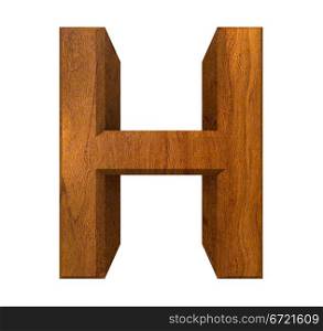3d letter H in wood - 3d made