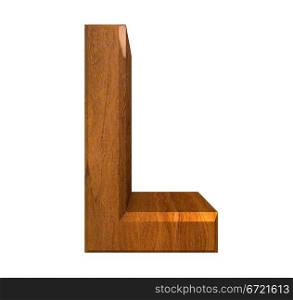 3d letter L in wood - 3d made