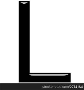 3d letter L isolated in white