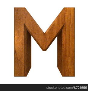 3d letter M in wood - 3d made