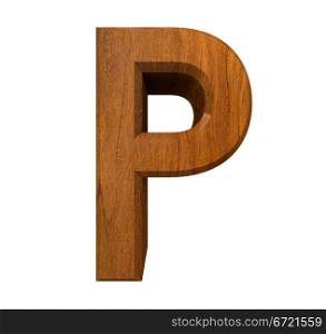 3d letter P in wood - 3d made