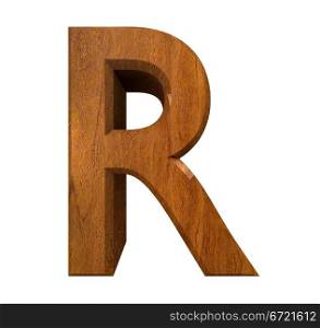 3d letter R in wood - 3d made