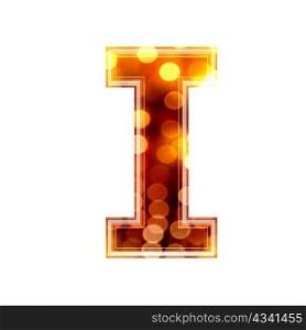3d letter with glowing lights texture - I