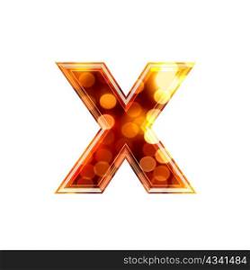 3d letter with glowing lights texture - x