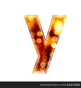 3d letter with glowing lights texture - y