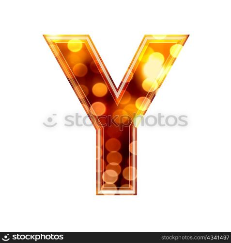 3d letter with glowing lights texture - Y