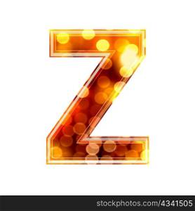 3d letter with glowing lights texture - Z
