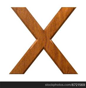 3d letter X in wood - 3d made