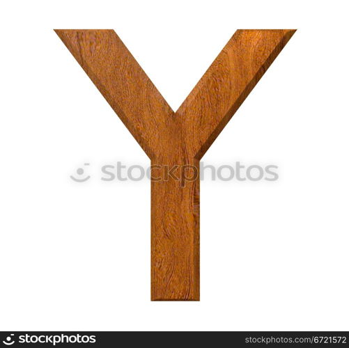 3d letter Y in wood - 3d made