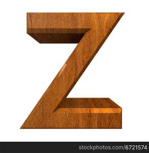 3d letter Z in wood - 3d made
