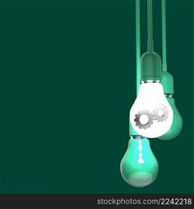 3d light bulb with gears as leadership concept
