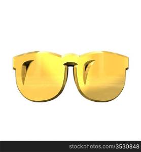 3d made - glasses in gold