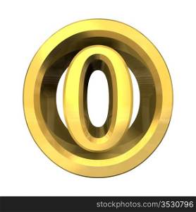 3d made - number 0 in gold