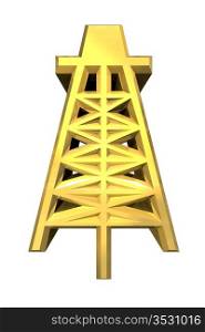 3d made - Oil Drill Icon in gold