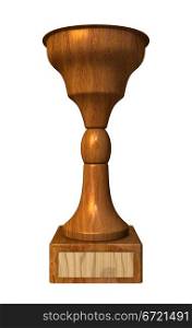3d made trophy cup in wood