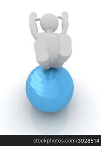 3d man exercising position on fitness ball. My biggest pilates series