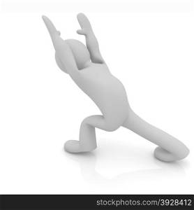 3d man isolated on white. Series: morning exercises - flexibility exercises and stretching