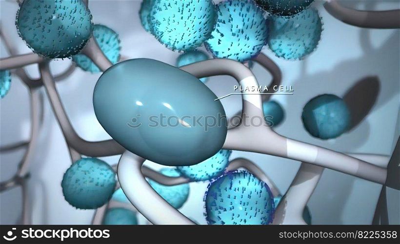 3D Microbiology of Cell Proliferation 3D Illustration. 3D Microbiology of Cell Proliferation