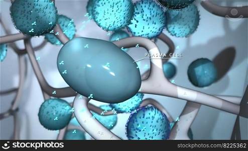 3D Microbiology of Cell Proliferation 3D Illustration. 3D Microbiology of Cell Proliferation