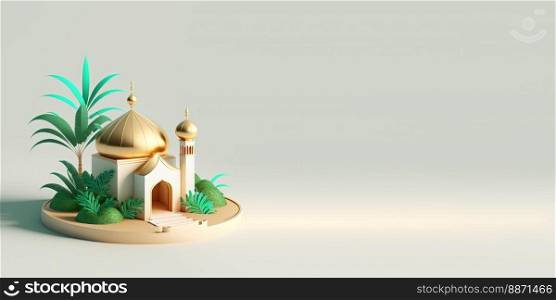 3D Mini Mosque for Eid al-Fitr Greeting