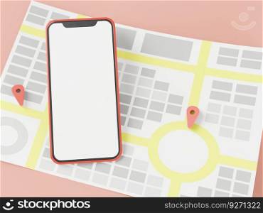3D mobile phone pastel color with graphic