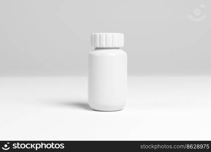 3d mockup of medicine plastic on white background. 3d illustration