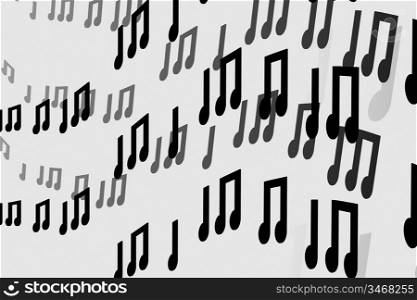 3d Notes abstract music background