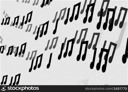 3d Notes abstract music background