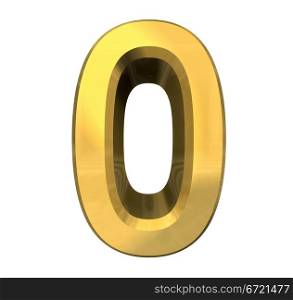 3d number 0 in gold - 3d made