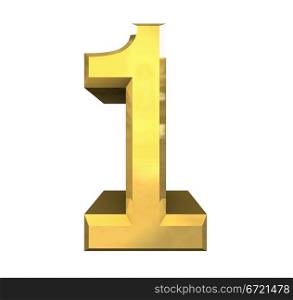 3d number 1 in gold - 3d made