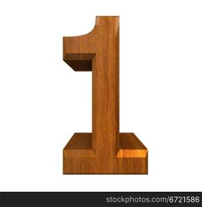 3d number 1 in wood - 3d made
