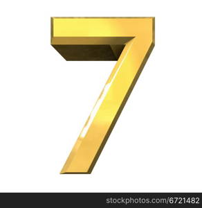 3d number 7 in gold - 3d made