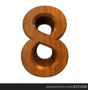 3d number 8 in wood - 3d made