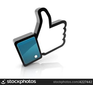 3d of like icon thumbs up
