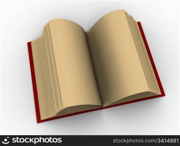 3d open book paper isolated