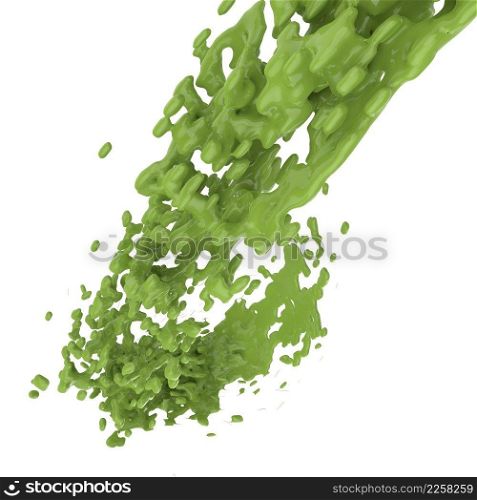3D paint color splash isolated on white background