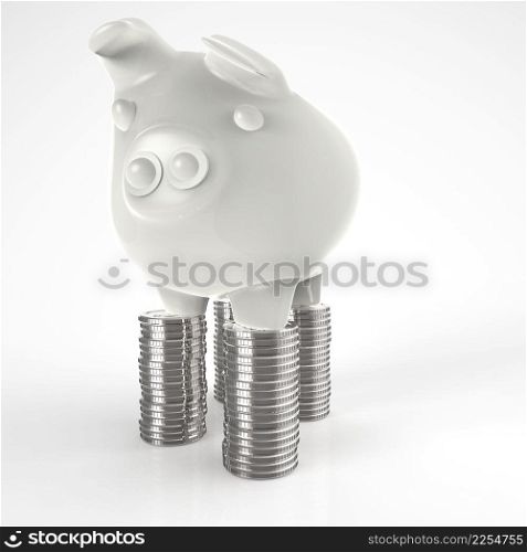 3d piggy bank as concept