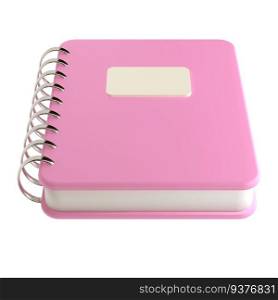 3d pink cute empty office notepad for school stationery isolated background with clipping path. Simple render illustration. Design element for posters, banners, calendar and greeting card.. 3d pink cute empty office notepad for school stationery isolated background with clipping path. Simple render illustration. Design element for posters, banners, calendar and greeting card