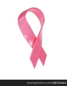 3d pink ribbon in the breast cancer awareness month. illustration symbol.. 3d pink ribbon in the breast cancer awareness month. illustration symbol