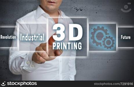 3d printing touchscreen concept background.. 3d printing touchscreen concept background