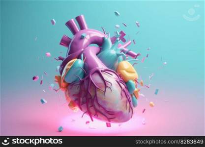 3d pulse medicine heart. Body health. Generate Ai. 3d pulse medicine heart. Generate Ai