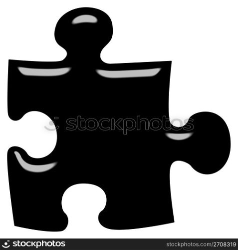 3d puzzle piece isolated in white