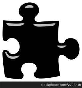 3d puzzle piece isolated in white