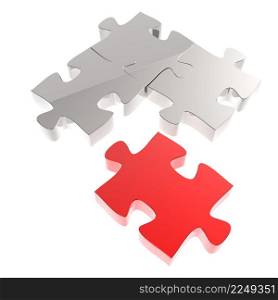 3d puzzles partnership as concept