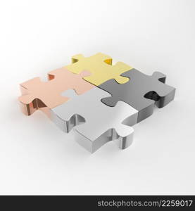 3d puzzles partnership as concept