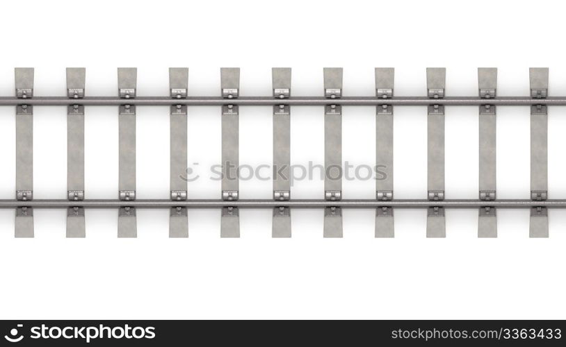 3d rails horizontal isolated on white background top view