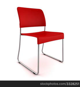 3d red chair isolated on white background